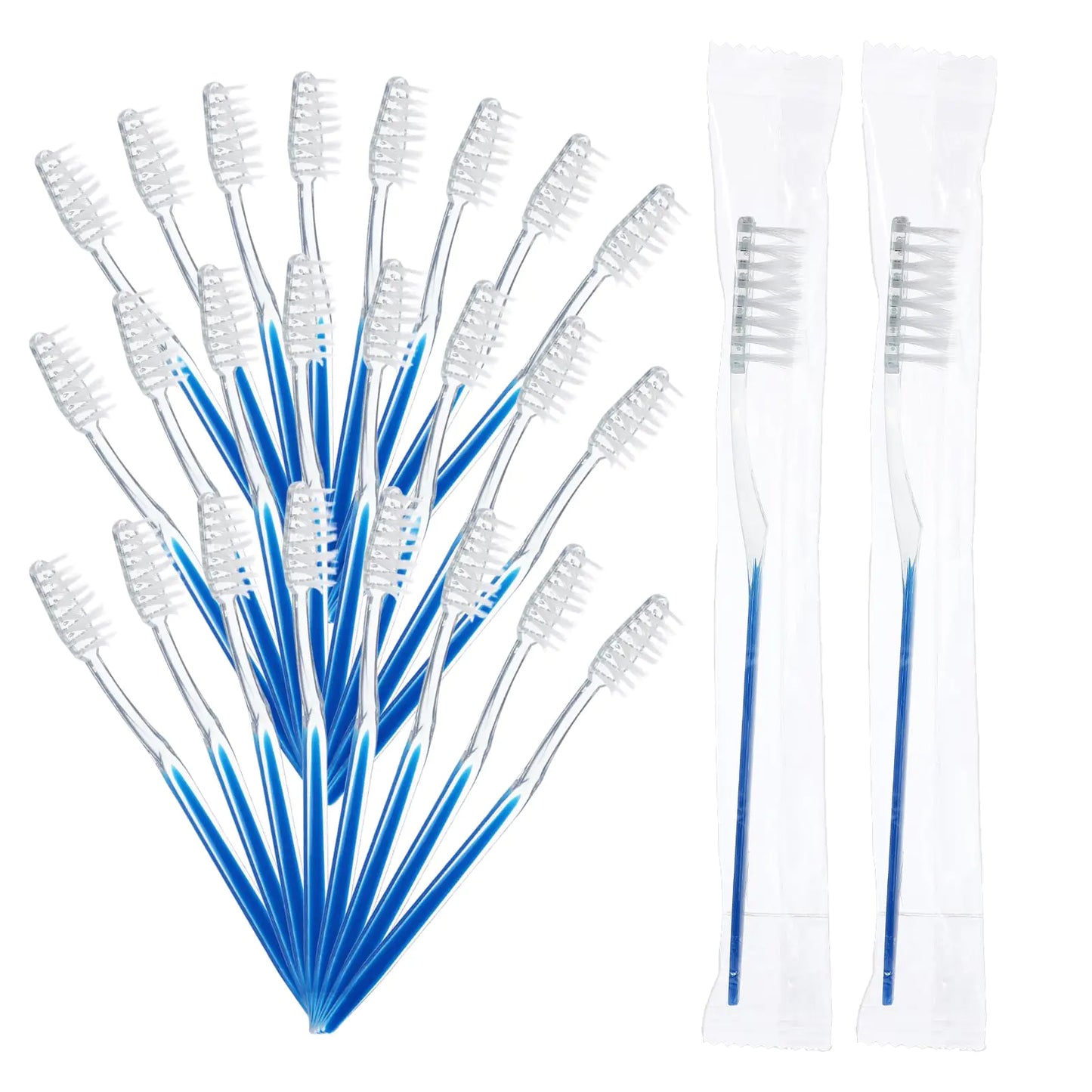 200Pack Disposable Toothbrushes Bulk Toothbrushes Individually Wrapped Single Use Toothbrush Disposable Travel Toothbrushes Soft Bristle Tooth Brush Adult Manual Toothbrush for Travel Hotels Donations